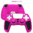 PS5 Pink Black Silicone Gamepad Case Without Rocker Caps - 3