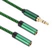 3.5mm Male to Dual 3.5mm Female Audio Adapter, 0.5m, Green - 1