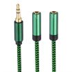 3.5mm Male to Dual Female Audio Adapter Cable, 1m (Green) - 2