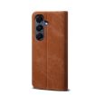 Galaxy A17 5G Denim Texture Flip Leather Case (Brown) - 3