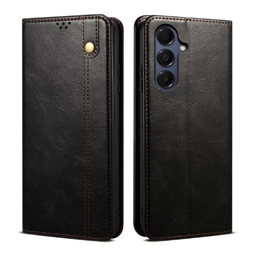 Galaxy A17 5G Crazy Horse Leather Phone Case (Black) - 1