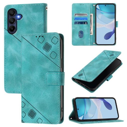 Samsung Galaxy A17 5G Green Embossed Leather Phone Case - 1
