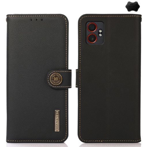 Samsung Galaxy XCover7 Pro KHAZNEH Leather RFID Case (Black) - 1