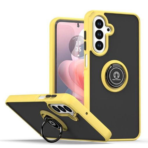 Samsung Galaxy A17 5G TPU + PC Phone Case with Ring (Yellow) - 1