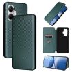 Xiaomi Poco F7 5G Green Carbon Fiber Leather Flip Case - 1