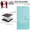 TCL 605/60 SE Mint Green Honeycomb RFID Leather Phone Case - 4