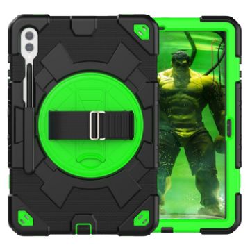 Galaxy Tab S10+/S9+ FE Spider Grip Stand Case (Black Green) - 1