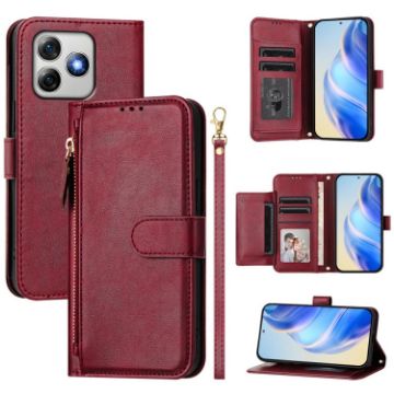 Ulefone Note 18 Ultra Dark Red Leather Wallet Case with Card Slots - 1