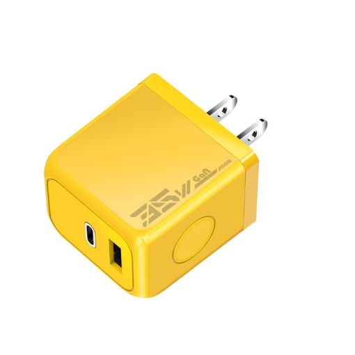 M167 PD 35W Fast Charger Type-C USB QC 3.0 US Plug Yellow - 1