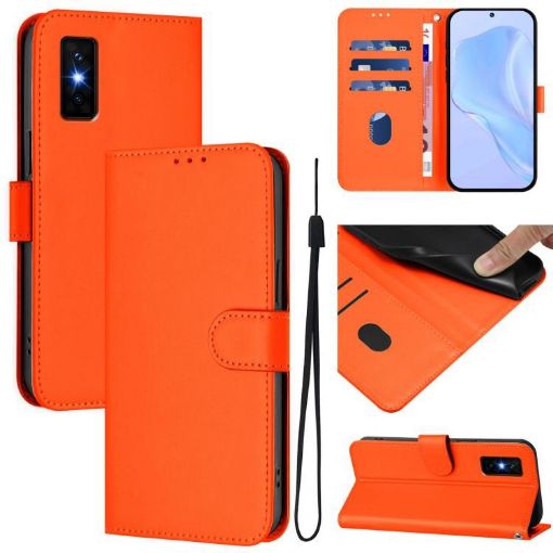 Infinix GT 30 Pro Orange Leather Phone Case with Lanyard - 1