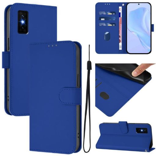 Infinix GT 30 Pro Dark Blue Leather Phone Case with Lanyard - 1
