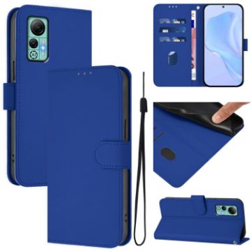 Ulefone Note 14 Leather Phone Case with Lanyard (Dark Blue) - 1