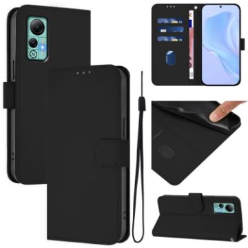 Ulefone Note 14 Leather Phone Case with Lanyard (Black) - 1