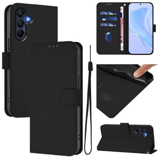 Samsung Galaxy A17 5G Leather Case with Lanyard (Black) - 1