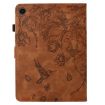 Galaxy Tab A8 2022 Leather Case: Flowers & Bird Embossed Brown - 3