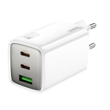 hoco N49 Glorious PD65W Fast Charger, EU Plug, 2 Type-C & USB-A Ports - 1