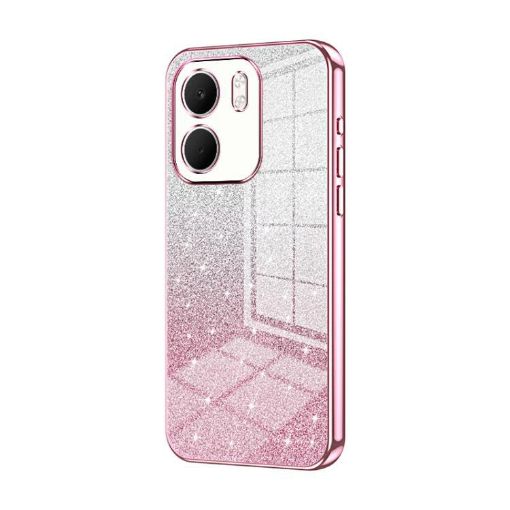 OPPO A5x 5G Glitter Gradient Pink Case with Electroplated Design - 1