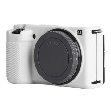 White Soft Silicone Protective Case for Sony ZV-E10 - 1