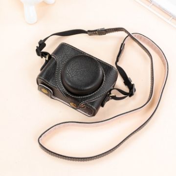 Sony ZV-1F/ZV1M2 Leather Camera Case Bag with Strap (Black) - 1