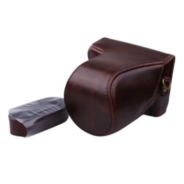 Canon EOS M200 Leather Case Bag with Strap (15-55mm, Coffee) - 1