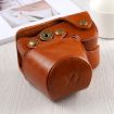 Sony A6400 Full Body PU Leather Camera Case Bag with Strap (Brown) - 4