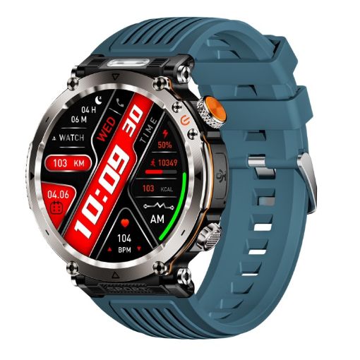 HT30 1.7" IP68 Waterproof Smart Watch, Flashlight & Compass (Blue) - 1