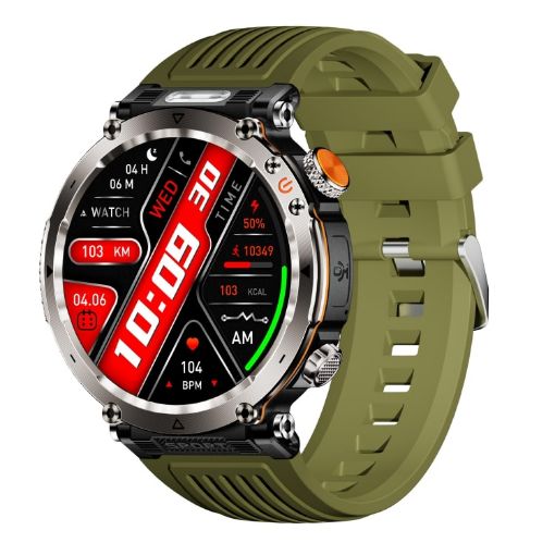HT30 1.7" IP68 Smart Watch: Flashlight, Detector & Compass - 1