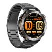 HT30 1.7" IP68 Smart Watch, Steel Band, Flashlight, Compass (Black) - 3