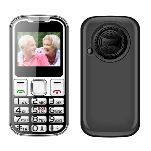 W26 Elder Keypad Phone, 2.2", 6800mAh, SOS, Dual SIM, EU Plug (Black) - 1