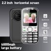 W26 Elder Keypad Phone, 2.2", 6800mAh, SOS, Dual SIM, EU Plug (Black) - 3