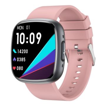 ET593 Pink Smart Watch, 1.75" IPS Screen, ECG/Blood Sugar Monitoring - 1