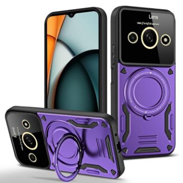 Redmi A3 4G Purple MagSafe Holder Case with Large Window - 1