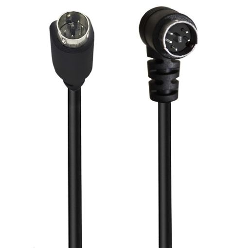 Mini DIN 5 Pin A/V Cable, 1.8m (Straight to Elbow) - 1