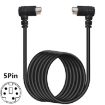 0.5m Mini DIN 5 Pin A/V Cable, Male to Female Elbow - 3