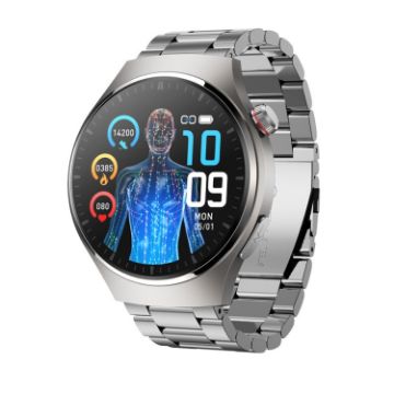 MT200 1.43" AMOLED Smartwatch, ECG, IP67, Steel Band (Silver) - 1