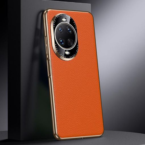 Huawei nova 14 Ultra Genuine Leather Phone Case (Orange) - 1
