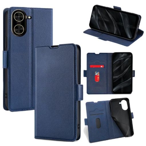 Blue Leather Flip Case for Redmi A5 4G with Ultra-thin Design - 1
