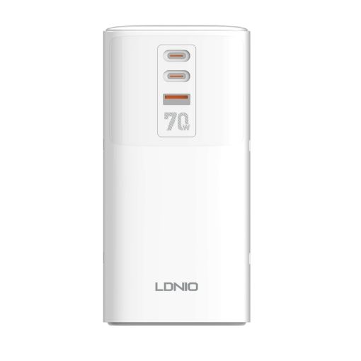 LDNIO SC4396 70W GaN Charger UK Plug - 2AC, 1U, 2C, White - 1