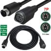Mini DIN 7 Pin A/V Cable 0.5m (M to F Straight) - 6