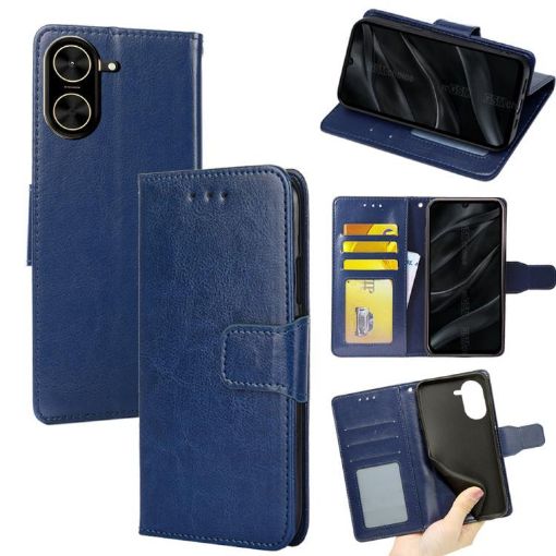 Redmi A5 4G Leather Phone Case - Crystal Texture, Royal Blue - 1