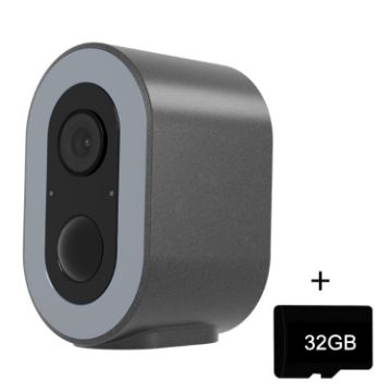 Tuya Smart HD Battery Camera, Low Power, 32GB, EU Plug (Grey) - 1