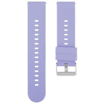 Lavender Purple 20mm Silicone Watch Band with Steel Buckle - 1