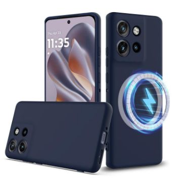 Moto Edge 50 Neo/S50 Shockproof Silicone Magsafe Case (Navy Blue) - 1