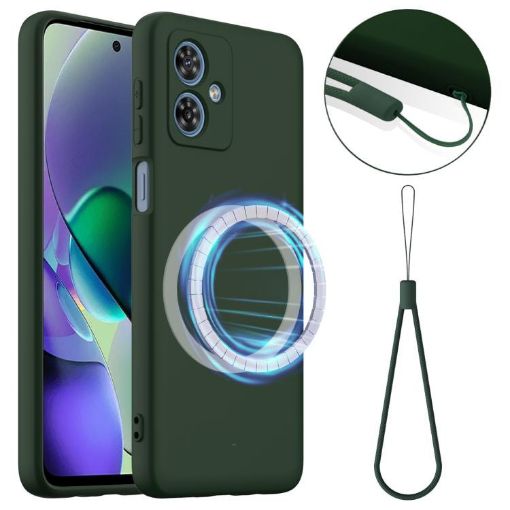 Moto G54/G54 Power Shockproof Silicone Magsafe Case, Dark Green - 1