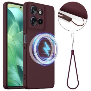 Moto G Power 2025 Plum Shockproof Silicone Magsafe Case - 1