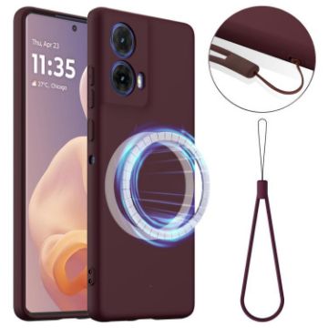 Moto G24 4G Shockproof Plum Silicone Magsafe Phone Case - 1