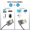 0.7m Coiled 8K 48Gbps HDMI 2.1 Cable, Left Bend Port - 3