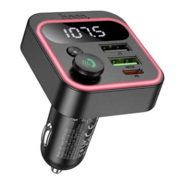hoco E85 Tiger 20W PD & QC 3.0 Car Bluetooth FM Transmitter (Black) - 1