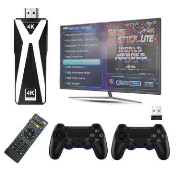 M10 4K Ultra HD TV Stick with Dual Gamepads & Remote, 128GB, Black - 1