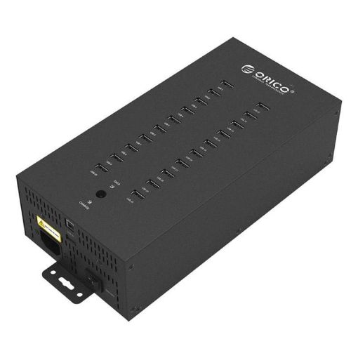ORICO IH20P 20-Port USB 2.0 Hub, UK Plug, Industrial Grade (Black) - 1
